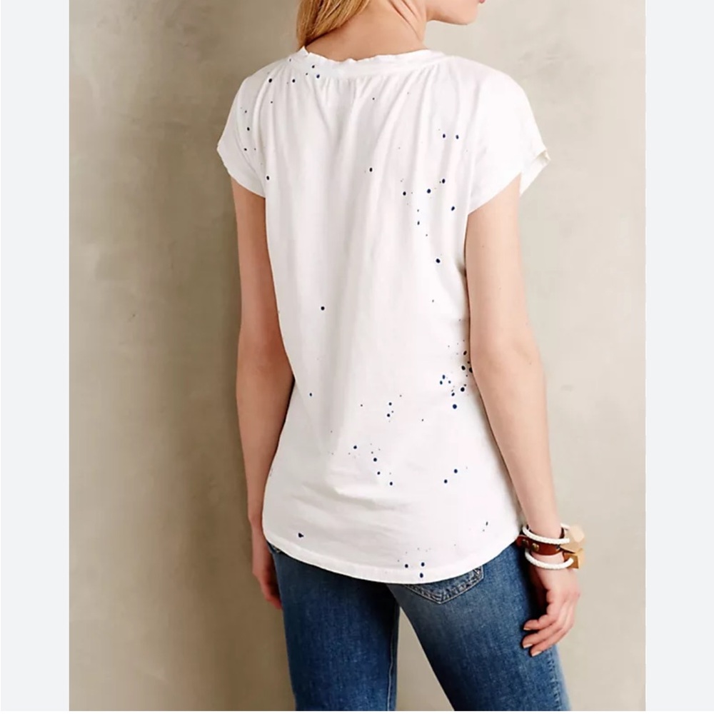 Sol‎ Angeles White Paint Splatter Graphic T-Shirt Size XS Short Sleeve Tee - Picture 2 of 7